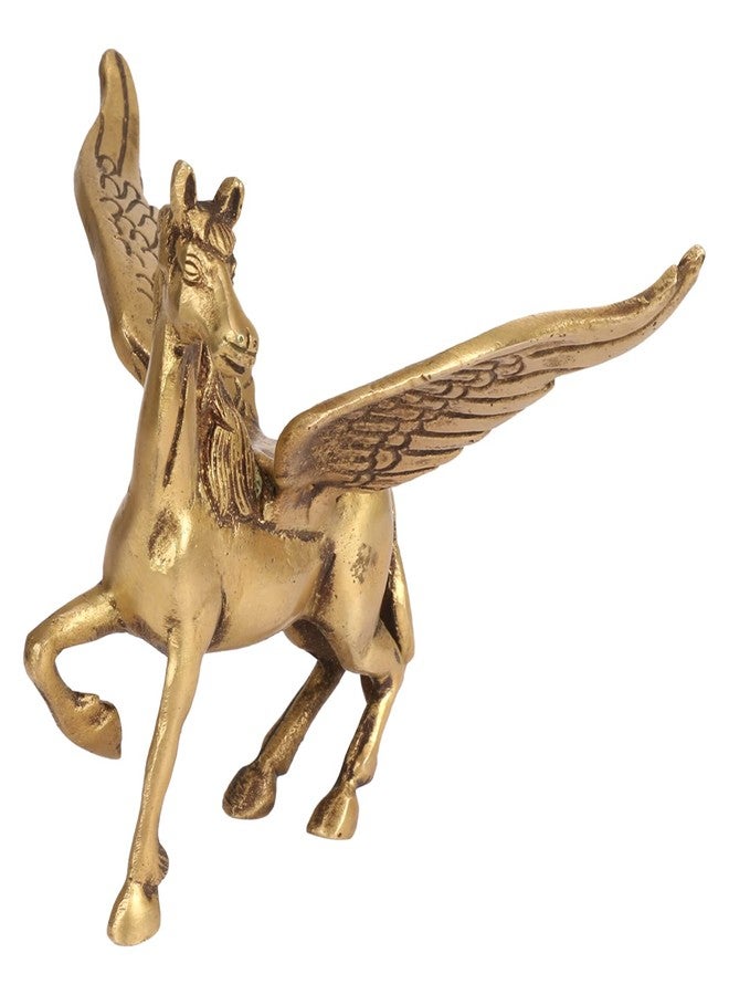 ARTVARKO حصان بيغاسوس طائر من النحاس الأصفر من ARTVARKO، قطعة ديكور منزلية ومكتبية مميزة، لون ذهبي، 6 بوصات. - Image 3